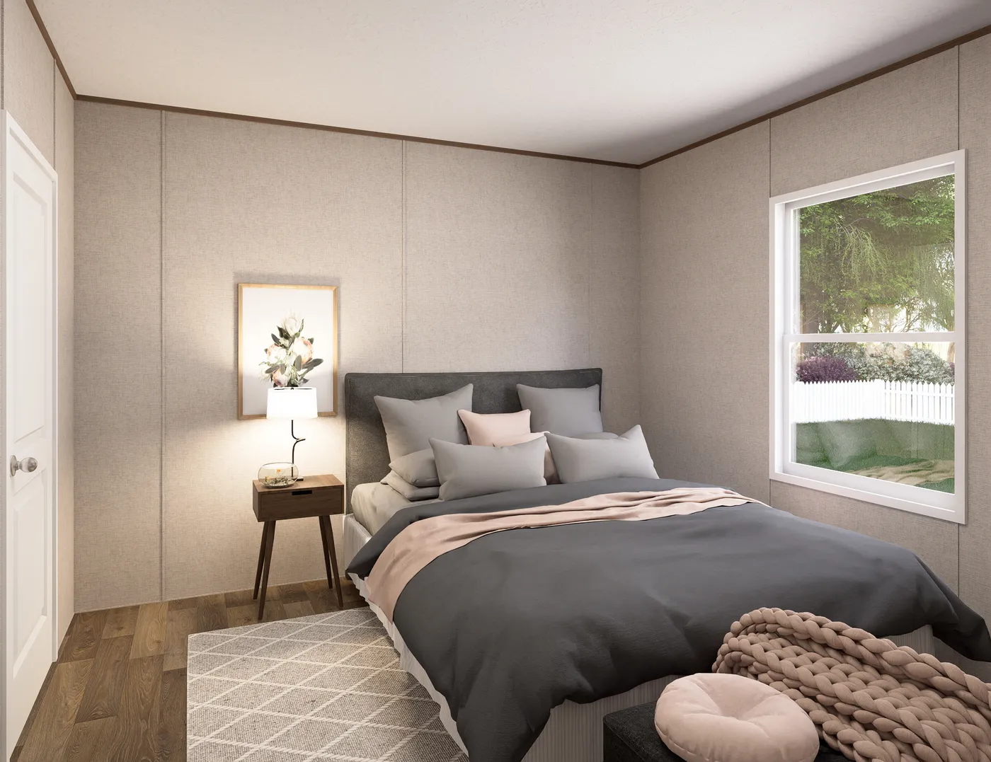 The REDWOOD Guest Bedroom. This Manufactured Mobile Home features 5 bedrooms and 3 baths.