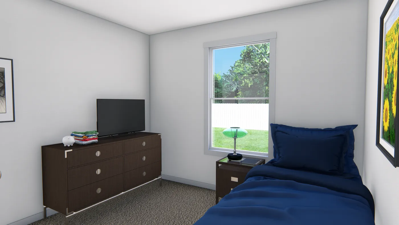 The TEM2452-3A AFRICA Guest Bedroom. This Manufactured Mobile Home features 3 bedrooms and 2 baths.