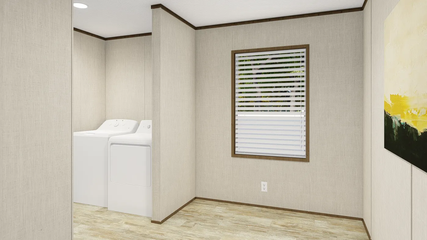 The GRAND LIVING 64 Utility Room. This Manufactured Mobile Home features 3 bedrooms and 2 baths.
