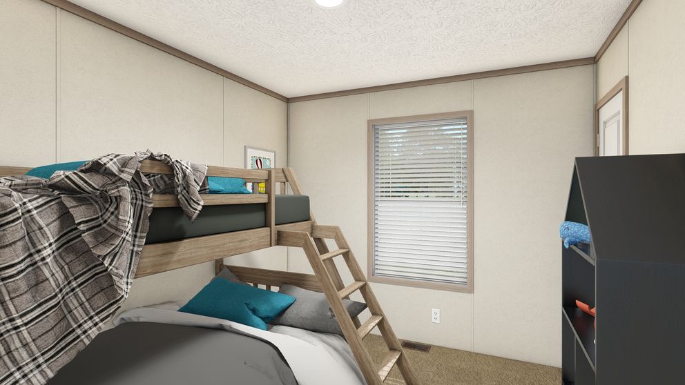 The 7616-4773P THE PULSE Guest Bedroom. This Manufactured Mobile Home features 3 bedrooms and 2 baths.