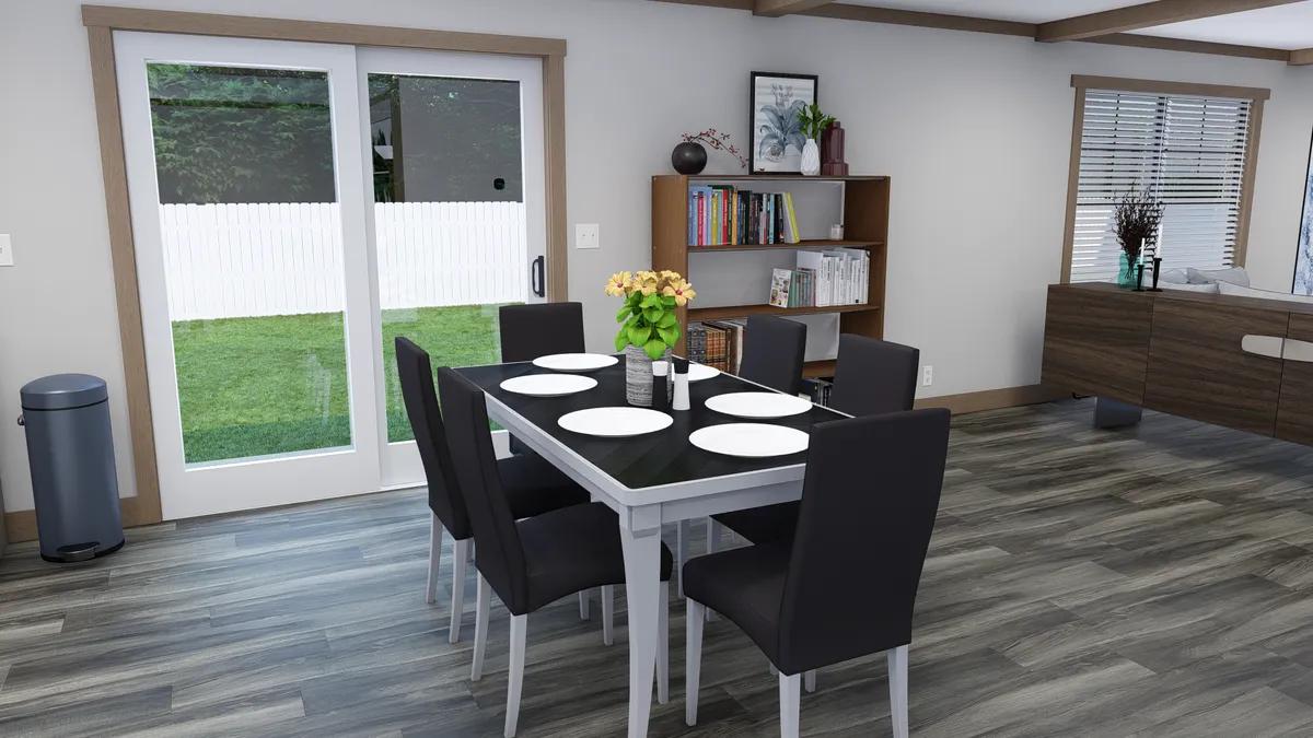The TINSLEY Dining Room. This Manufactured Mobile Home features 4 bedrooms and 2 baths.