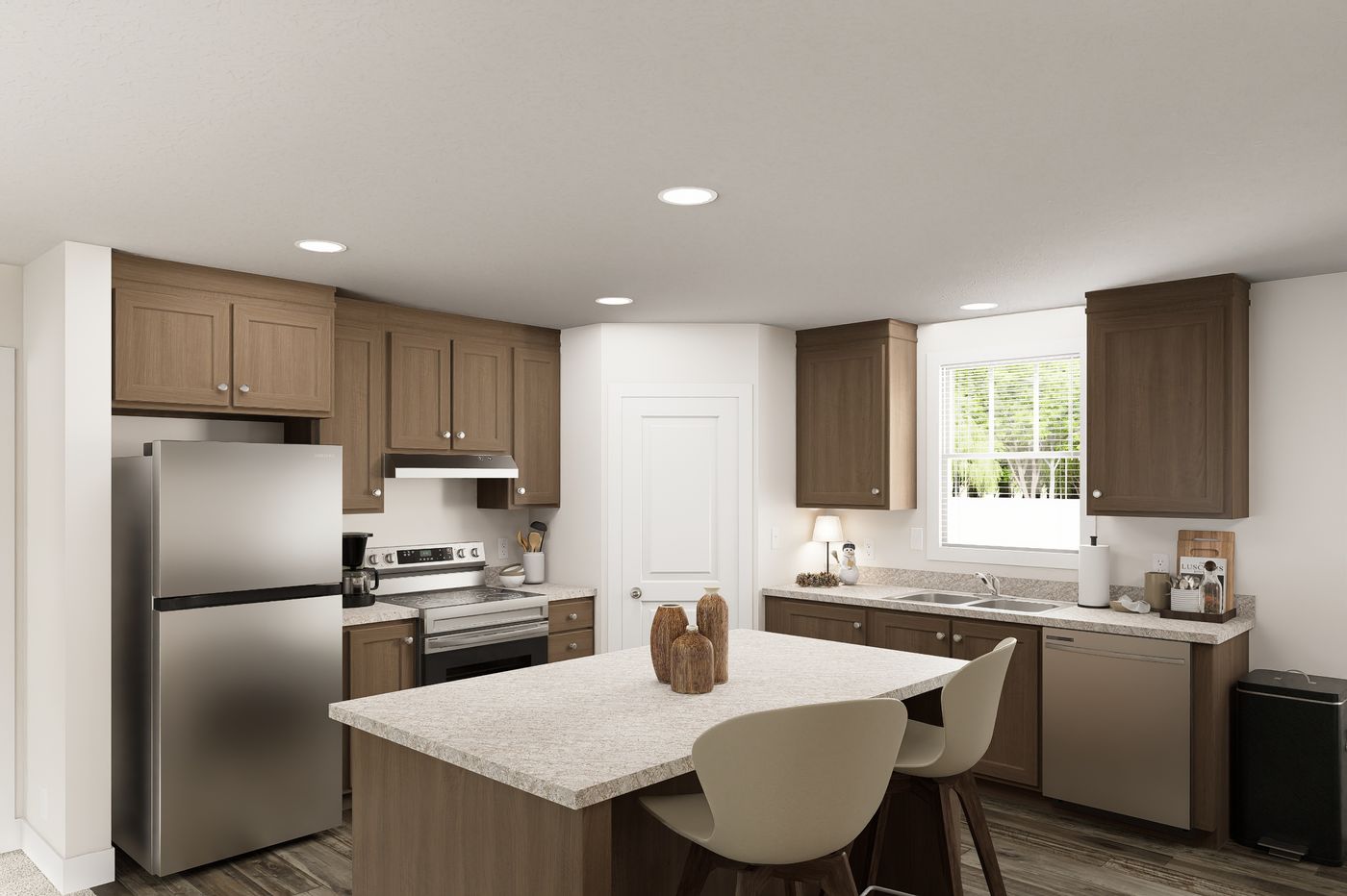 The 6028-MS067-3 HUNTINGTON Kitchen. This Manufactured Mobile Home features 4 bedrooms and 2 baths.