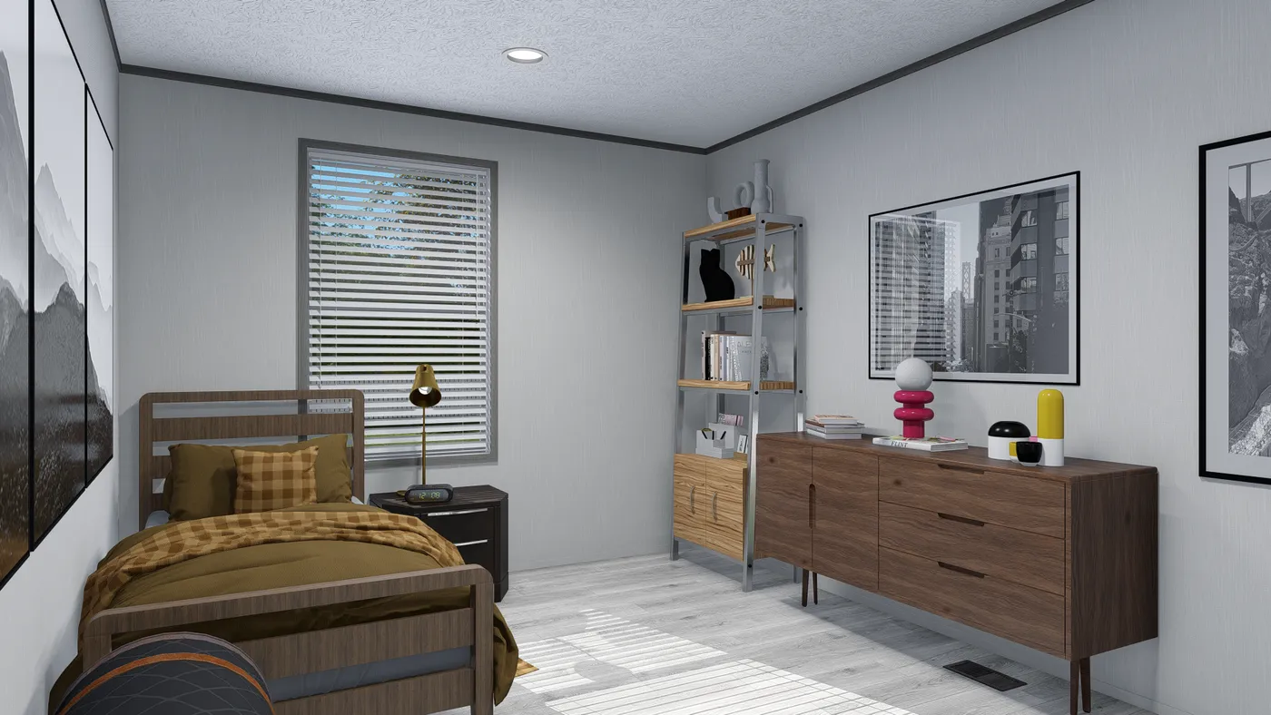 The VISION Bedroom. This Manufactured Mobile Home features 4 bedrooms and 2 baths.