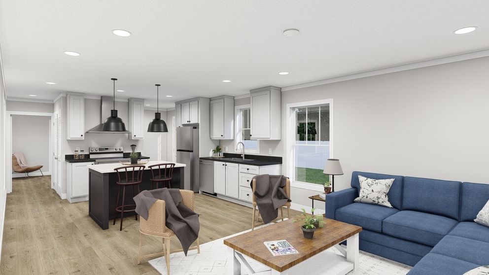 The MOVE ON UP Foyer. This Manufactured Mobile Home features 3 bedrooms and 2 baths.