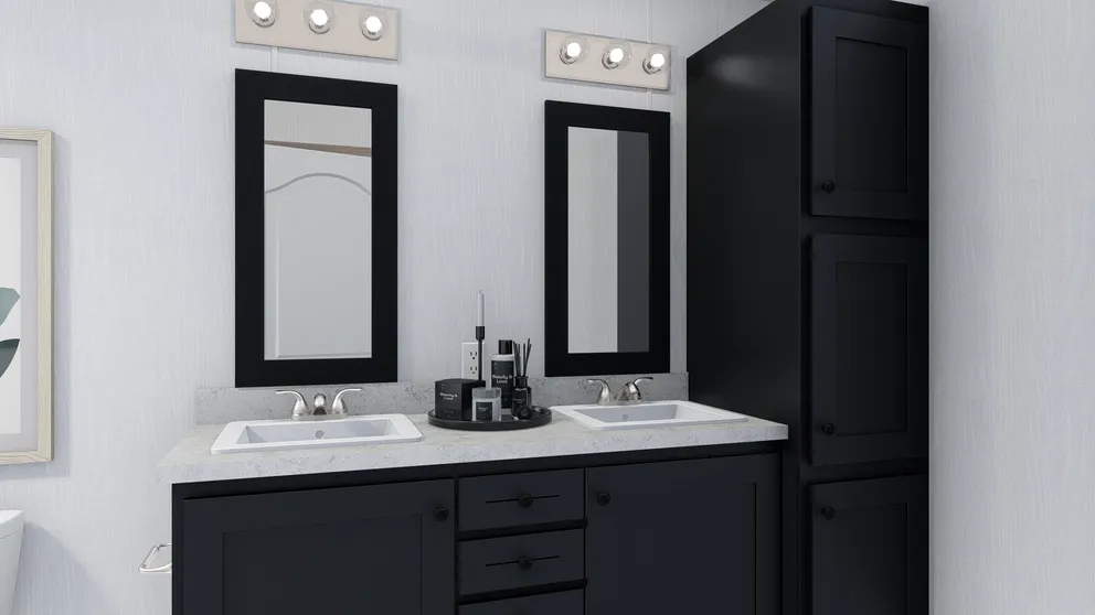 The 5616-4779 THE PULSE Primary Bathroom. This Manufactured Mobile Home features 2 bedrooms and 2 baths.