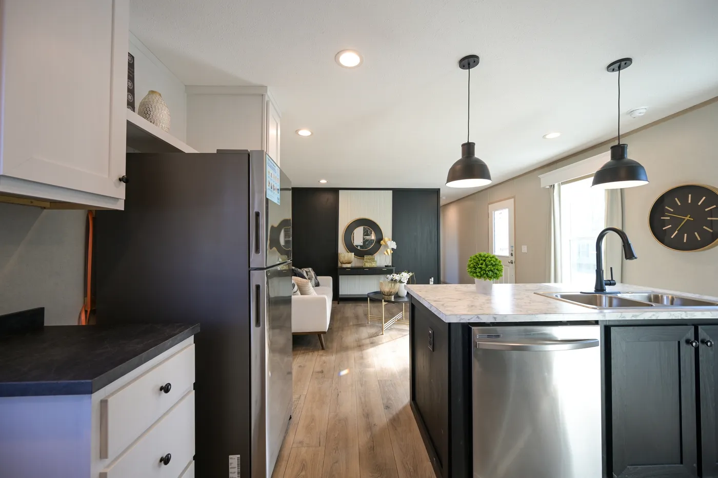 The TIGER'S EYE 7416-456 Kitchen. This Manufactured Mobile Home features 3 bedrooms and 2 baths.