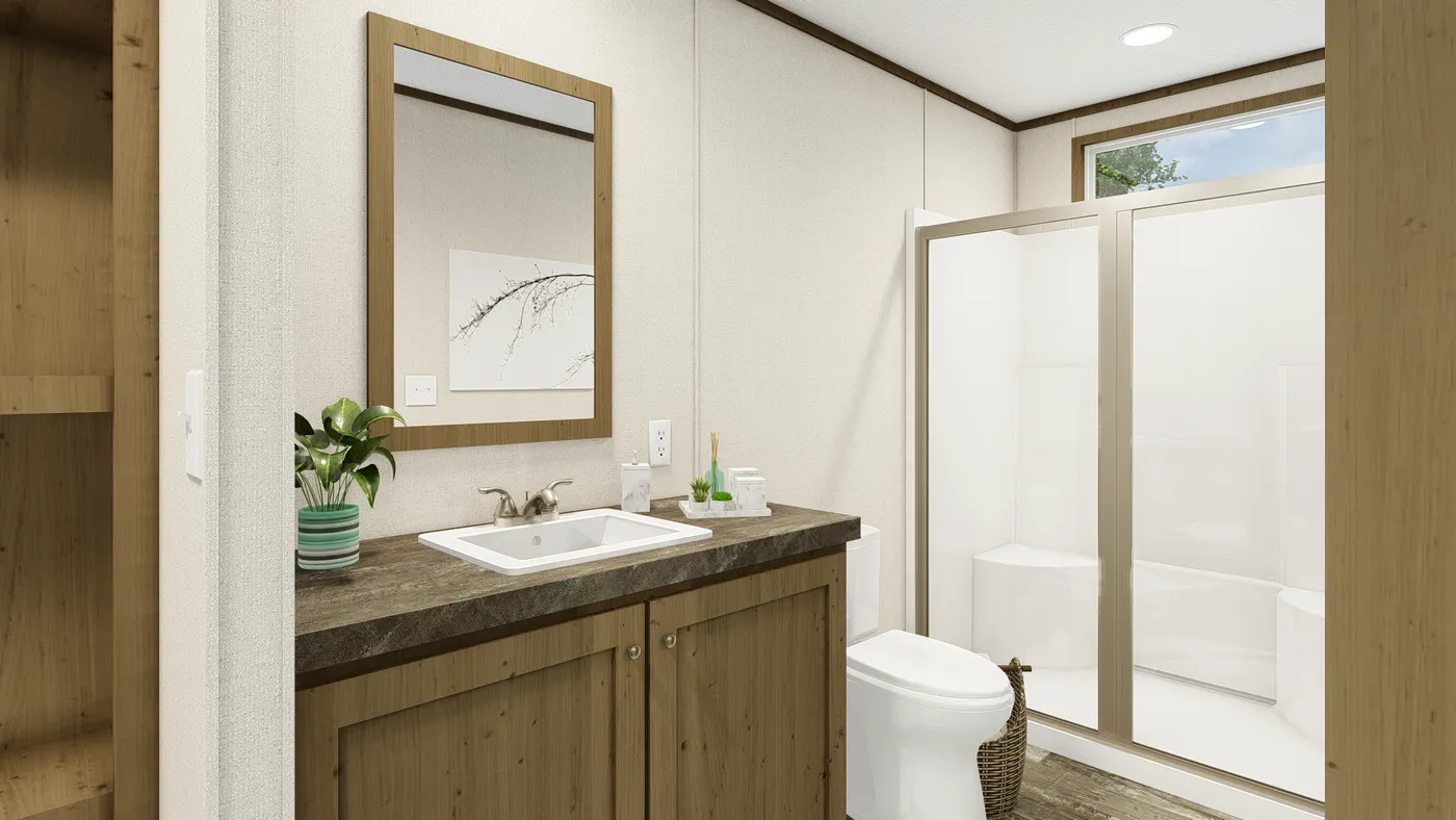 The GRAND LIVING 72A Exterior. This Manufactured Mobile Home features 3 bedrooms and 2 baths.