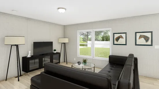 The COASTAL BREEZE I  16X72 Living Room. This Manufactured Mobile Home features 3 bedrooms and 2 baths.