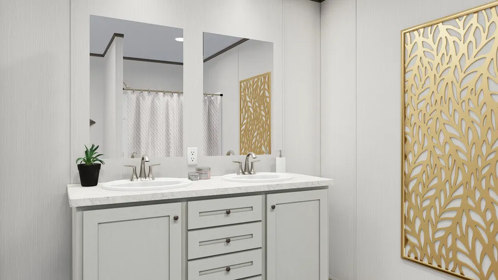 The LEGEND ANNIVERSARY 16X76 Primary Bathroom. This Manufactured Mobile Home features 3 bedrooms and 2 baths.