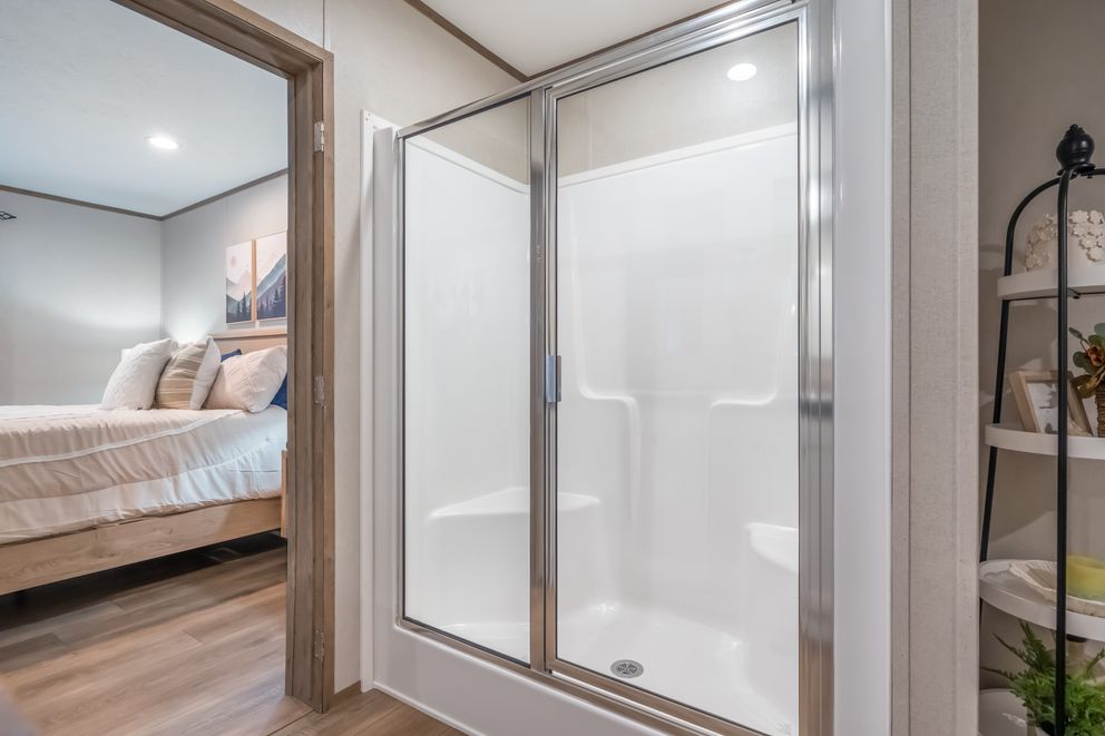 The VISTA Primary Bathroom. This Manufactured Mobile Home features 3 bedrooms and 2 baths.