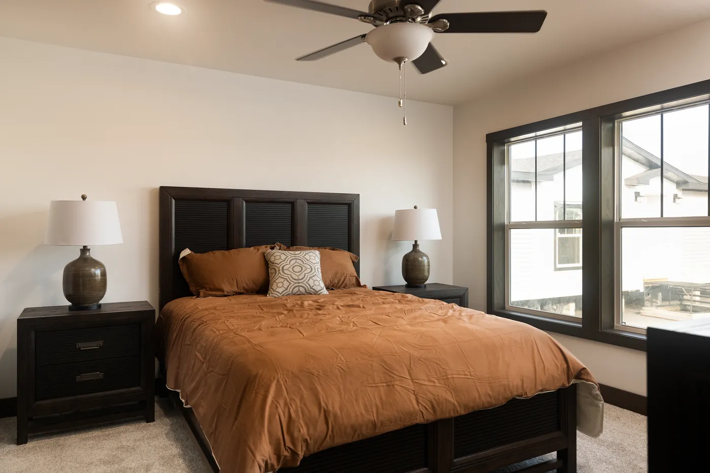 The LEGEND 78 Primary Bedroom. This Manufactured Mobile Home features 3 bedrooms and 2 baths.