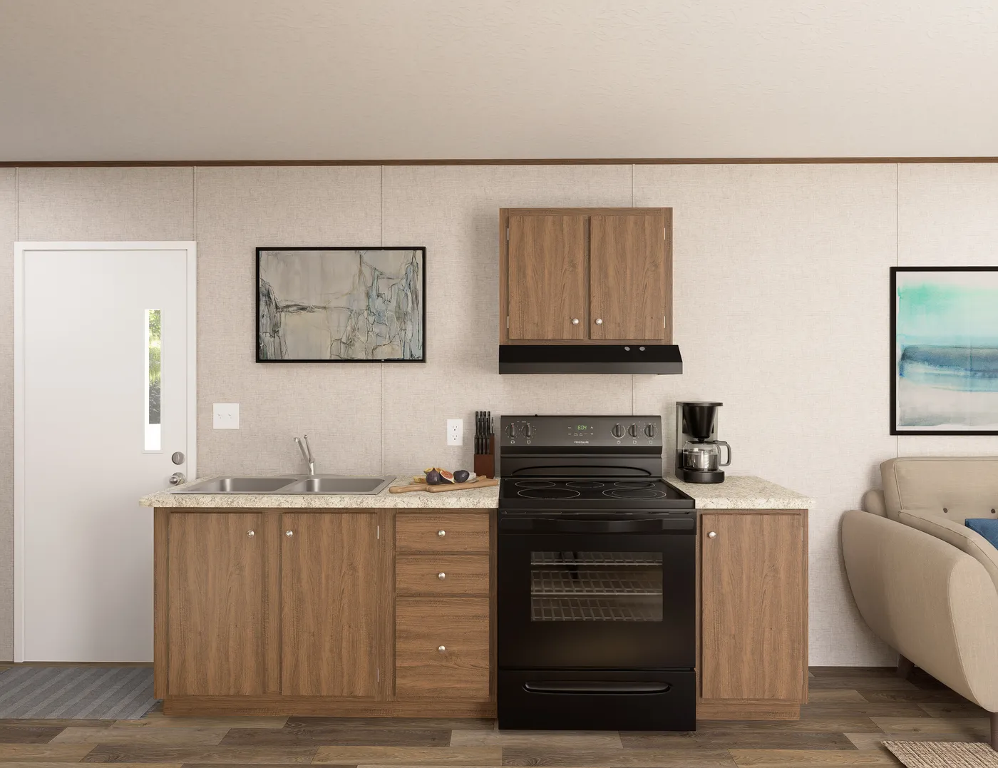 The TULIP Kitchen. This Manufactured Mobile Home features 2 bedrooms and 1 bath.