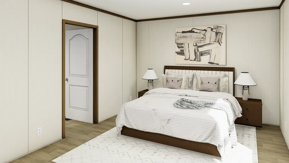 The BALANCE Primary Bedroom. This Manufactured Mobile Home features 3 bedrooms and 2 baths.