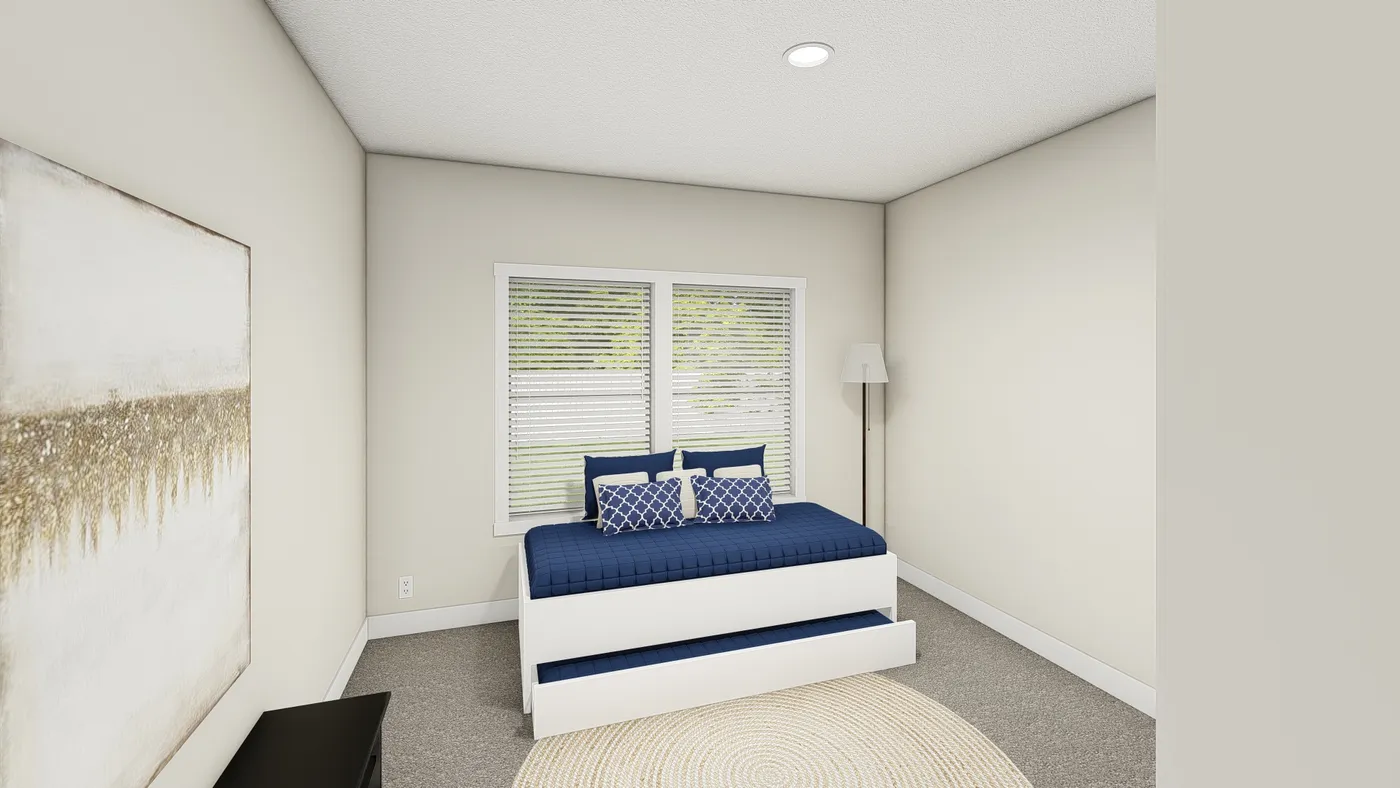 The HIP-4266-4B            SUBLIME Bedroom. This Manufactured Mobile Home features 4 bedrooms and 2.5 baths.