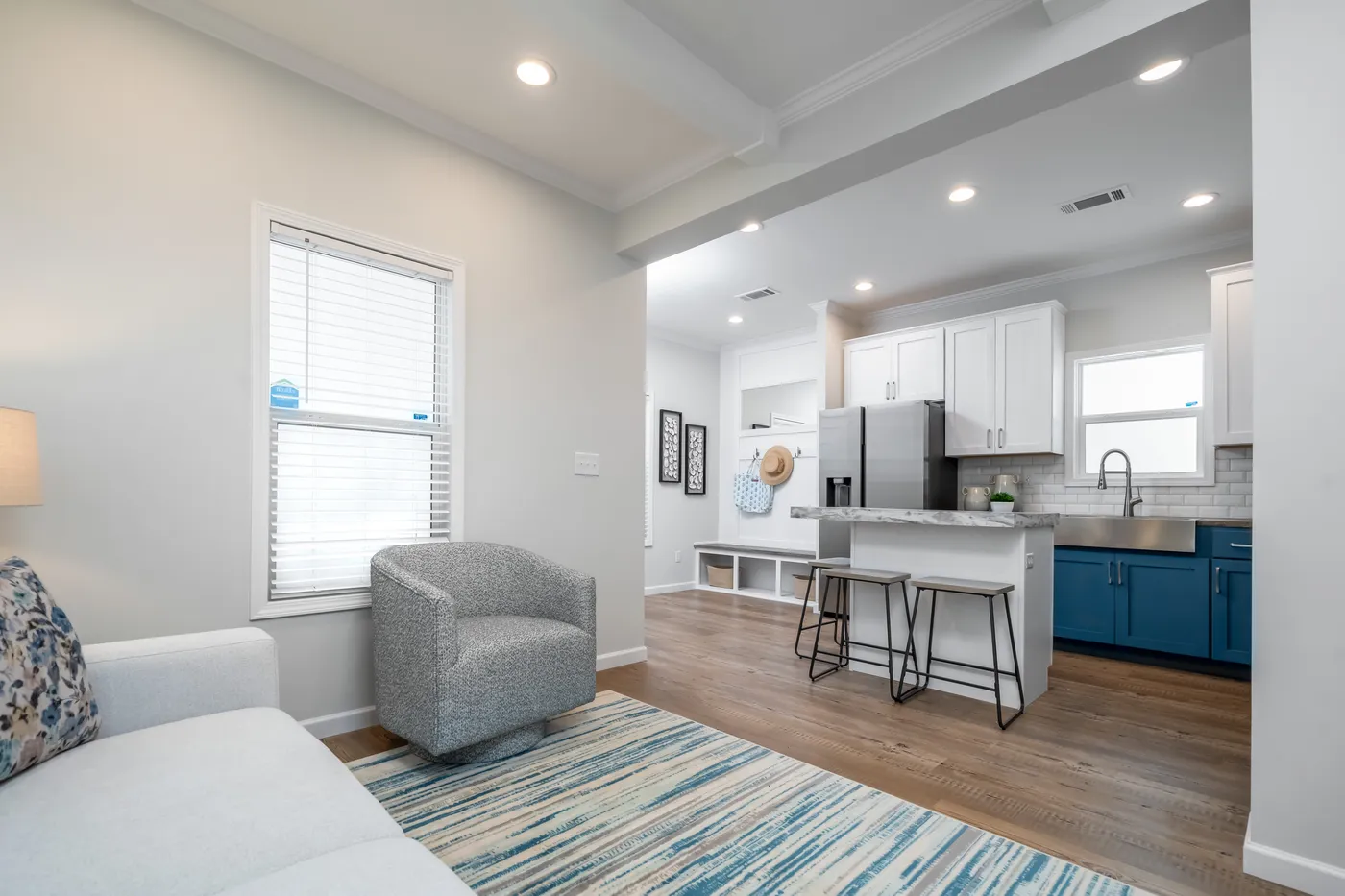 The TIFFANY Living Room. This Manufactured Mobile Home features 2 bedrooms and 2 baths.
