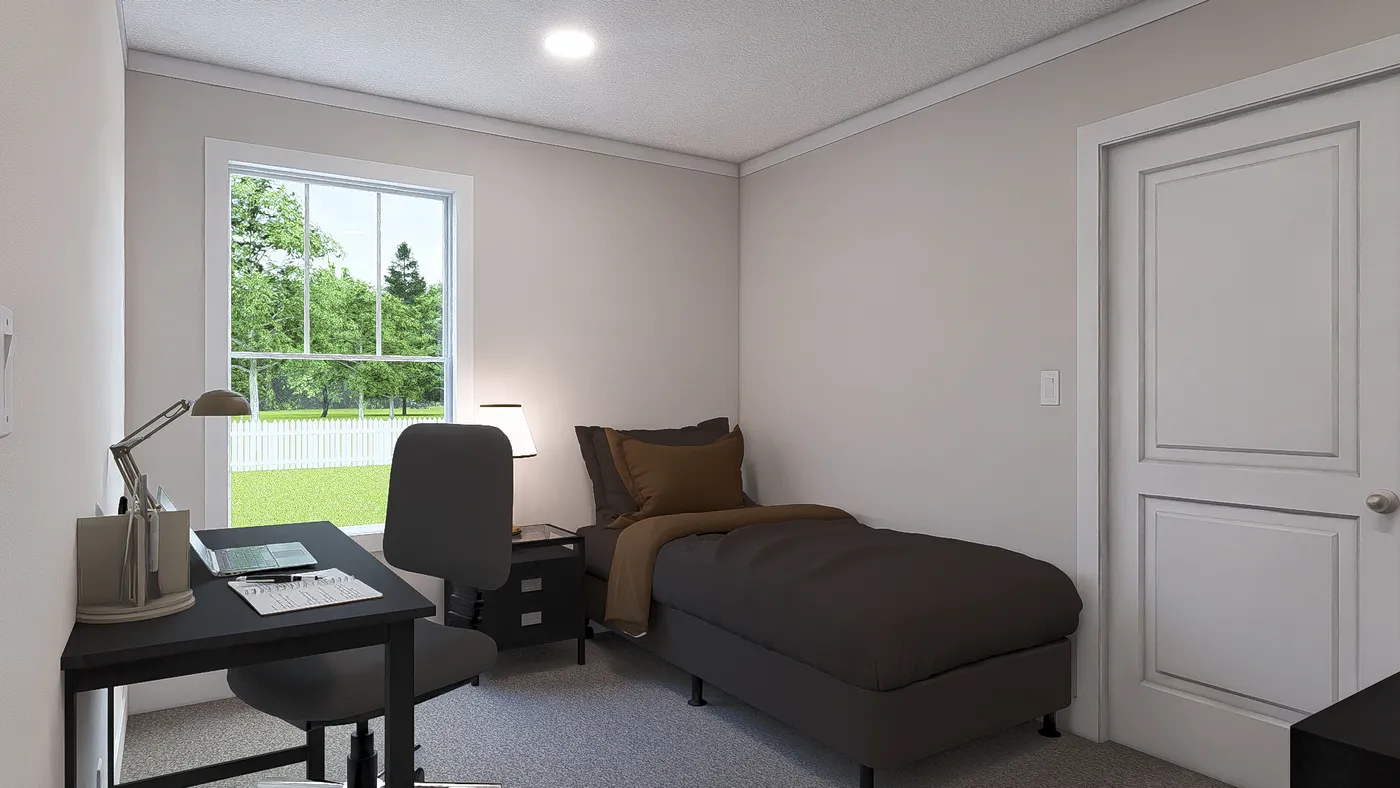 The HEY JUDE Guest Bedroom. This Manufactured Mobile Home features 4 bedrooms and 2 baths.