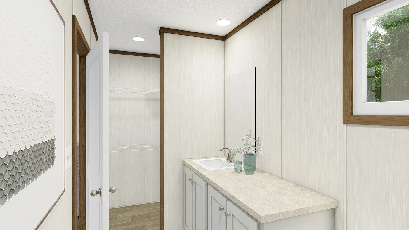 The THE INTUITION Primary Bathroom. This Manufactured Mobile Home features 3 bedrooms and 2 baths.