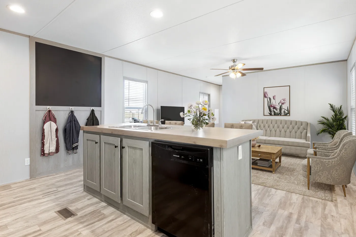 The BREEZE 16602A Kitchen. This Manufactured Mobile Home features 2 bedrooms and 2 baths.