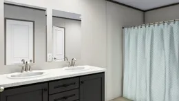 The LEGEND 28X56 3 BR Primary Bathroom. This Manufactured Mobile Home features 3 bedrooms and 2 baths.