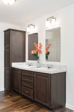 The 3321 CLASSIC Primary Bathroom. This Modular Home features 4 bedrooms and 2 baths.