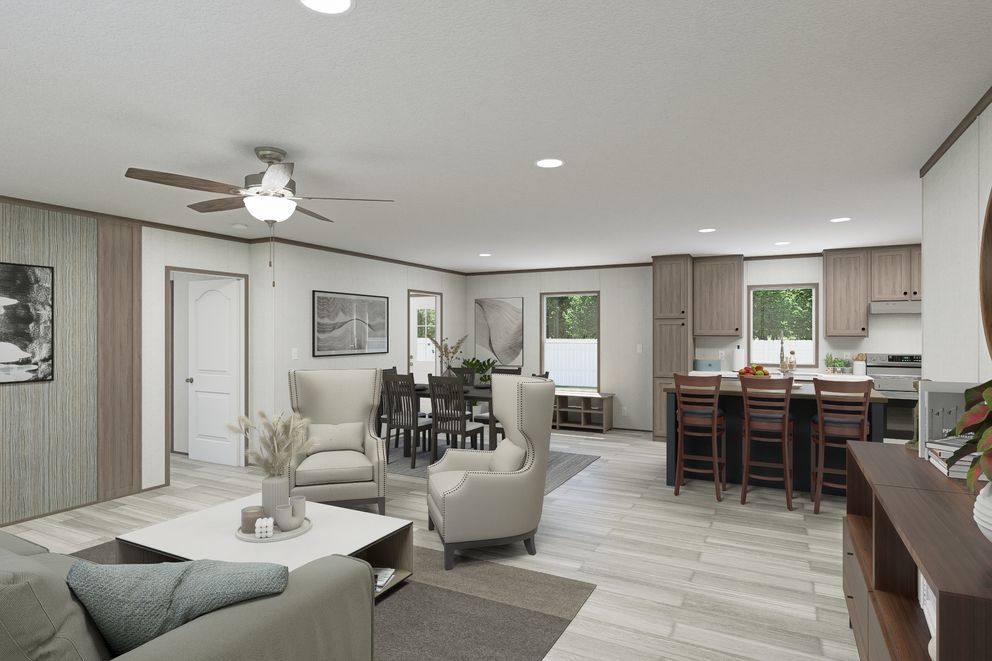 The THE MOUNTAINEER 64 Foyer. This Manufactured Mobile Home features 3 bedrooms and 2 baths.