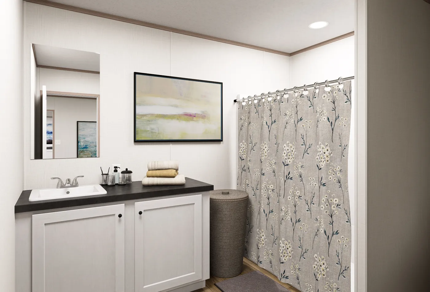 The OASIS Primary Bathroom. This Manufactured Mobile Home features 3 bedrooms and 2 baths.