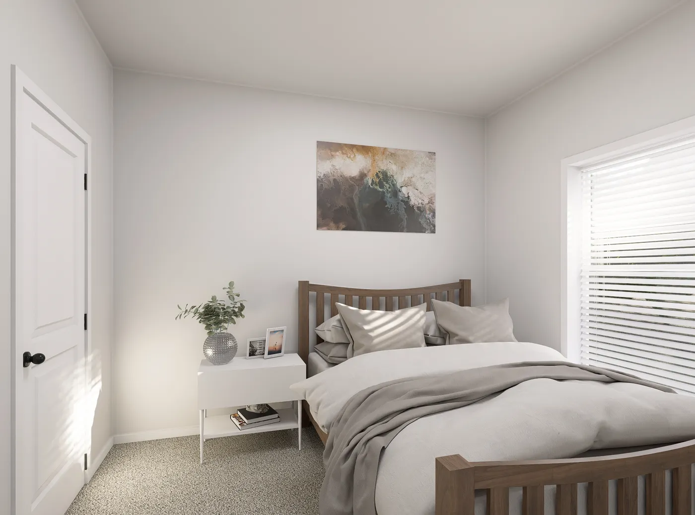 The PREFERRED PLUS CP641F Bedroom. This Manufactured Mobile Home features 3 bedrooms and 2 baths.