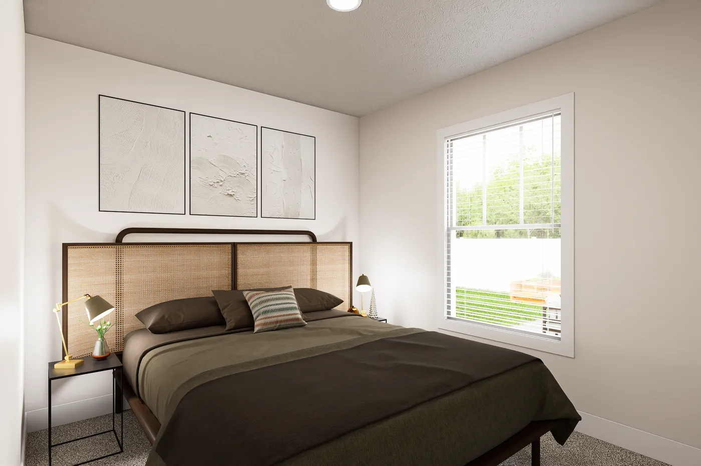 The 5628-MS067-2 HUNTINGTON Bedroom. This Manufactured Mobile Home features 4 bedrooms and 2 baths.