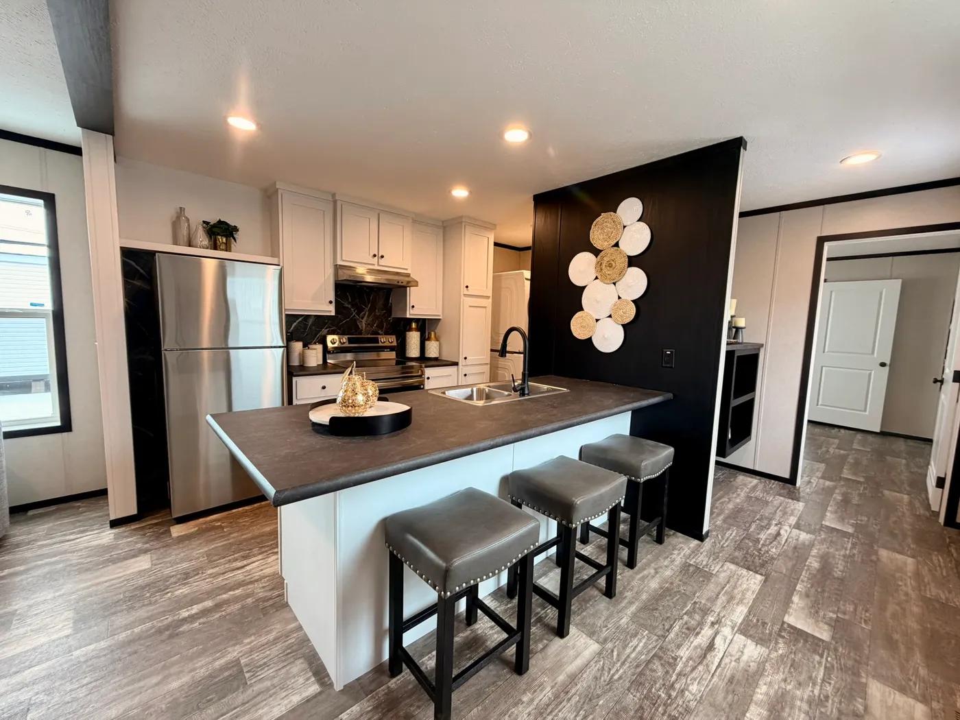 The PEARL Kitchen. This Manufactured Mobile Home features 3 bedrooms and 2 baths.