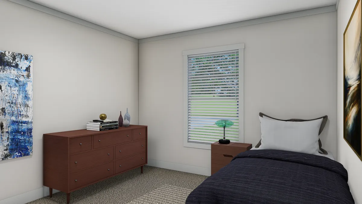 The FARM 3 FLEX ELITE DEN Guest Bedroom. This Manufactured Mobile Home features 3 bedrooms and 2 baths.