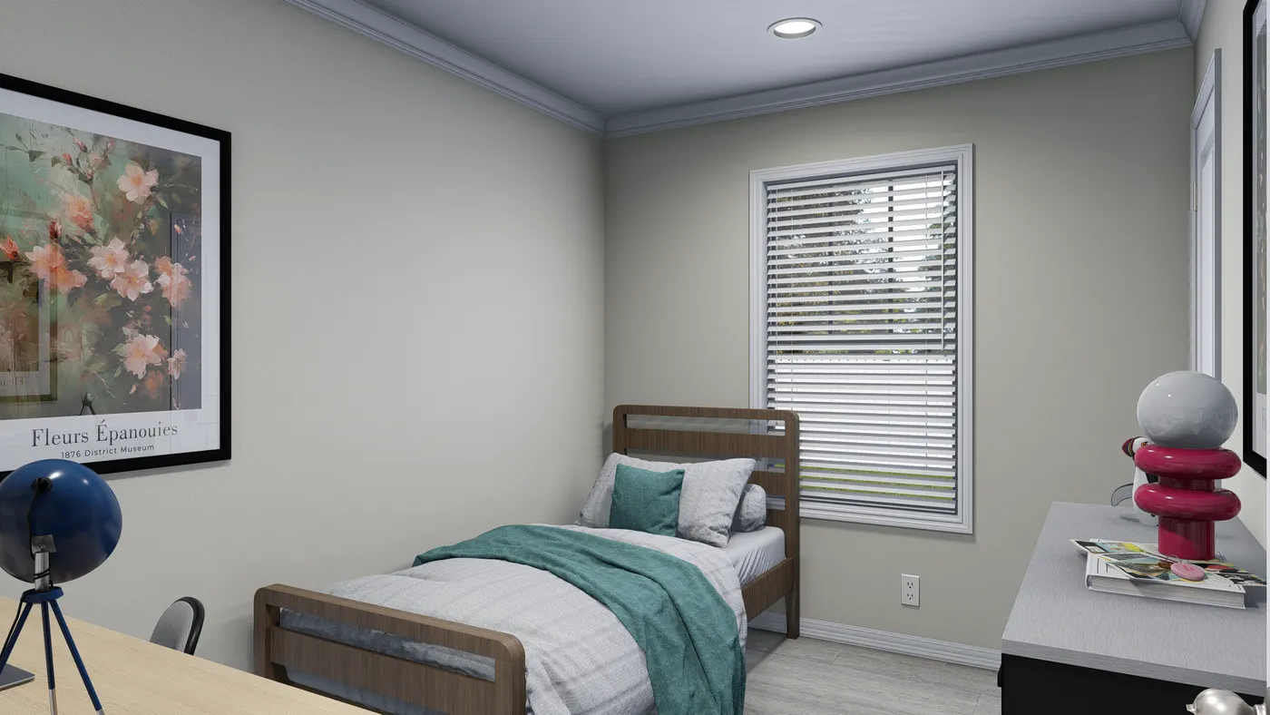 The 4202 "HATTERAS" 6616 Bedroom. This Manufactured Mobile Home features 3 bedrooms and 2 baths.