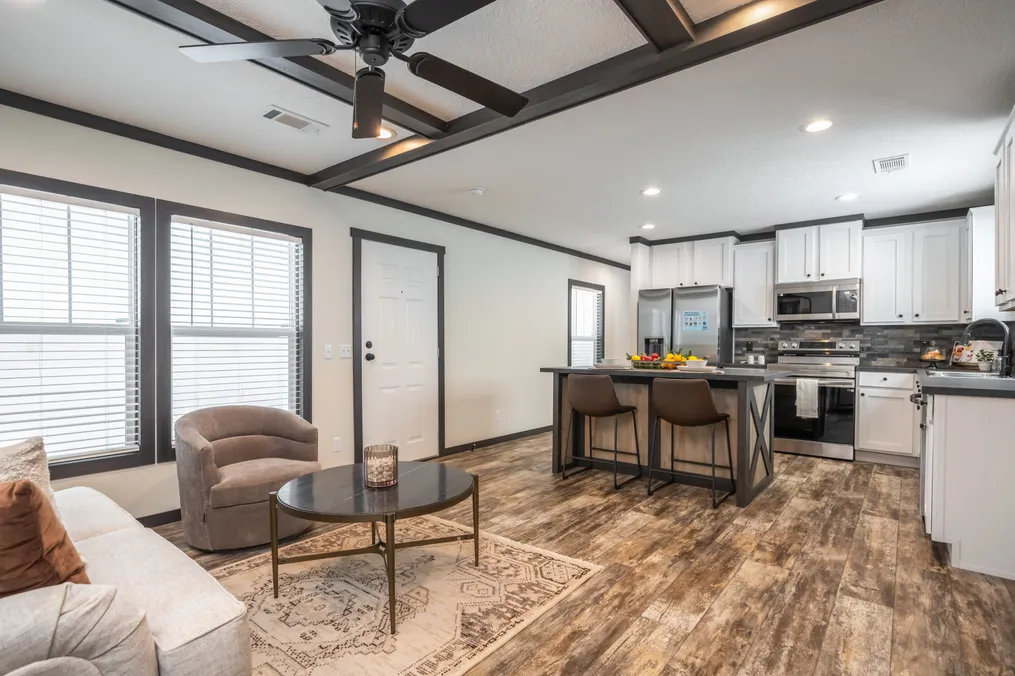 The BABY BOUJEE Living Room. This Manufactured Mobile Home features 3 bedrooms and 2 baths.