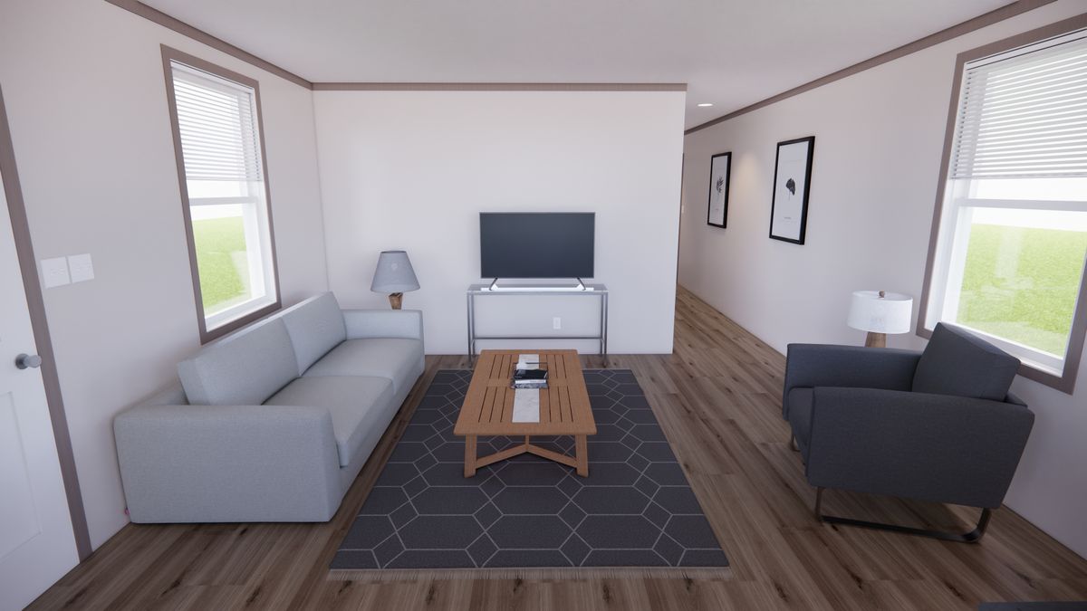 The 6016-4203 ADRENALINE Living Room. This Manufactured Mobile Home features 2 bedrooms and 2 baths.