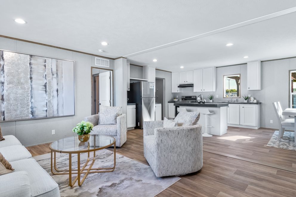 The ASPIRE Living Room. This Manufactured Mobile Home features 3 bedrooms and 2 baths.
