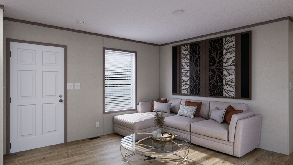 The 6016-CC03 HARBORVIEW 60 Living Room. This Manufactured Mobile Home features 2 bedrooms and 2 baths.