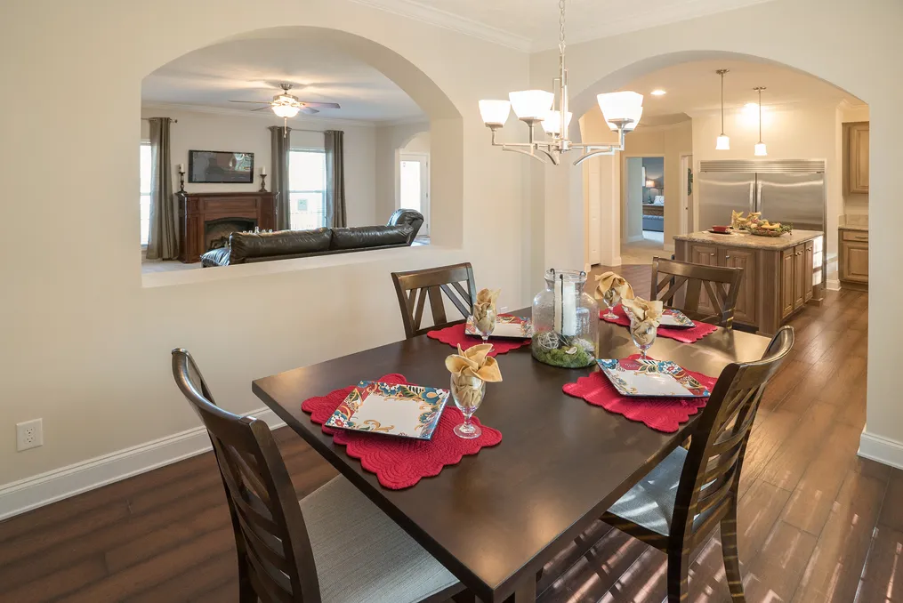 The 1545 JAMESTOWN Dining Room. This Manufactured Home features 3 bedrooms and 2 baths.