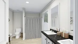 The CLASSIC 56D Primary Bathroom. This Manufactured Mobile Home features 3 bedrooms and 2 baths.