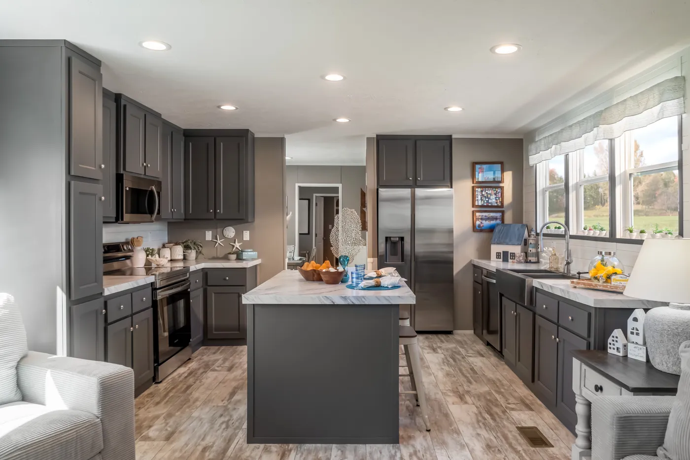 The THE DRIFTWOOD Kitchen. This Manufactured Mobile Home features 3 bedrooms and 2 baths.