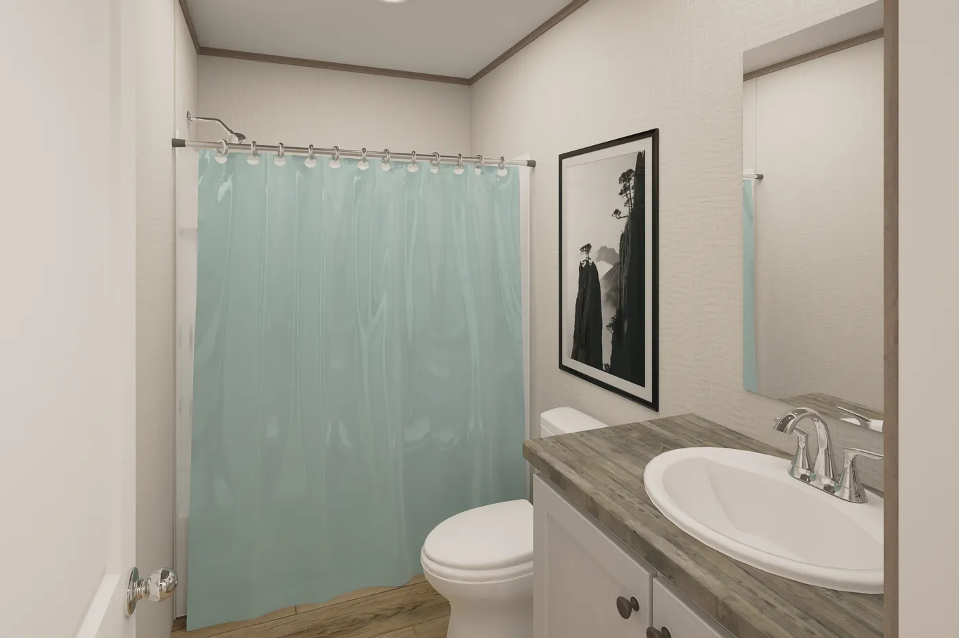 The ULTRA FLEX Guest Bathroom. This Manufactured Mobile Home features 4 bedrooms and 2 baths.