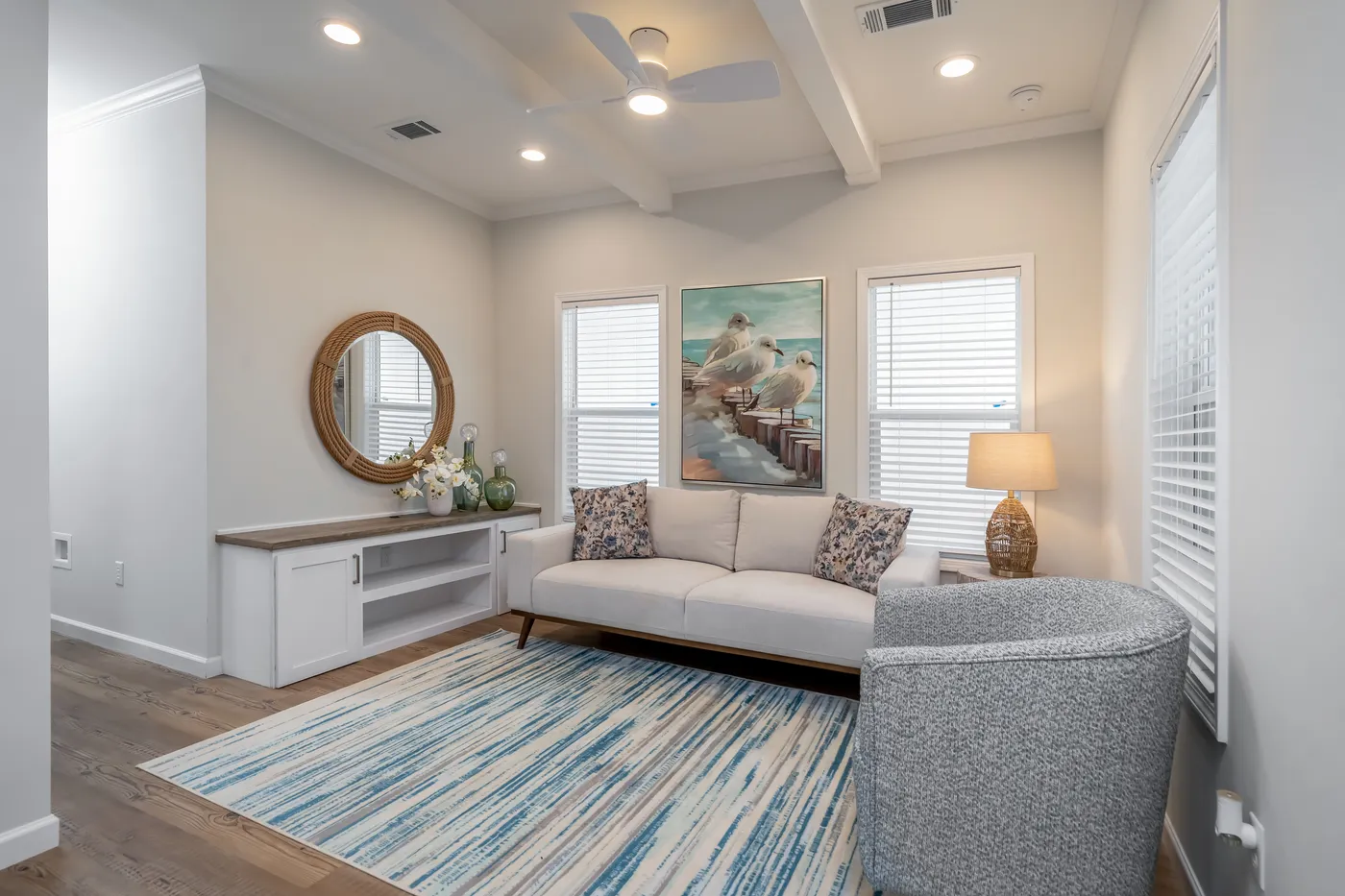 The TIFFANY Living Room. This Manufactured Mobile Home features 2 bedrooms and 2 baths.
