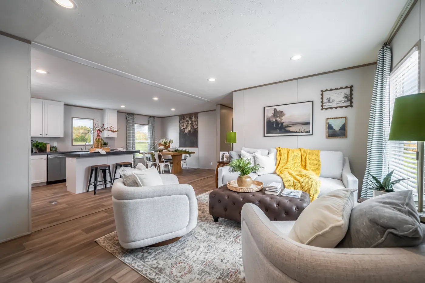 The VISTA Living Room. This Manufactured Mobile Home features 3 bedrooms and 2 baths.
