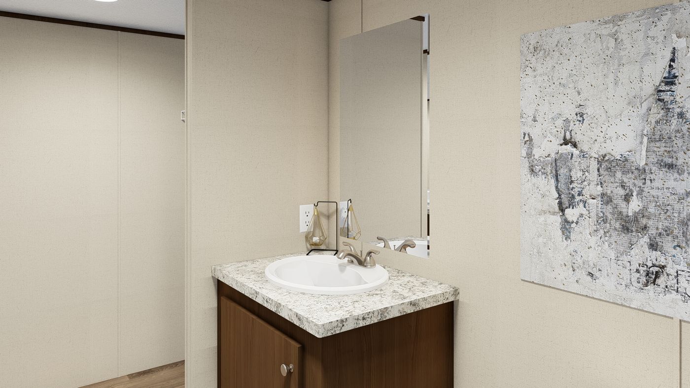 The GLORY Primary Bathroom. This Manufactured Mobile Home features 3 bedrooms and 2 baths.