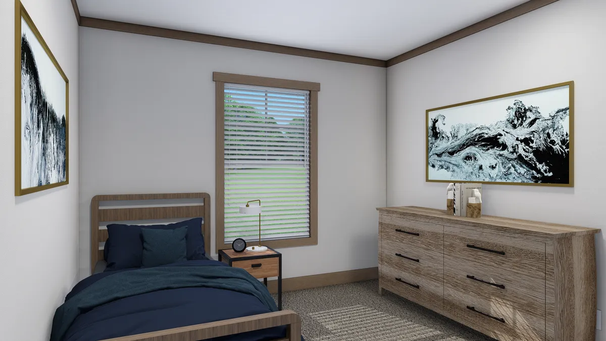 The ISABELLA Guest Bedroom. This Manufactured Mobile Home features 3 bedrooms and 2 baths.