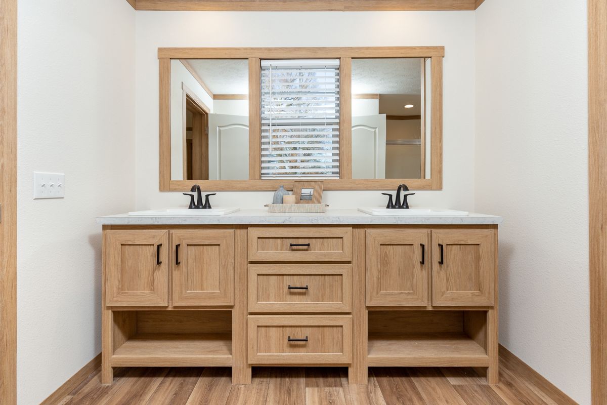 The WILDER Master Bathroom. This Manufactured Mobile Home features 3 bedrooms and 2 baths.