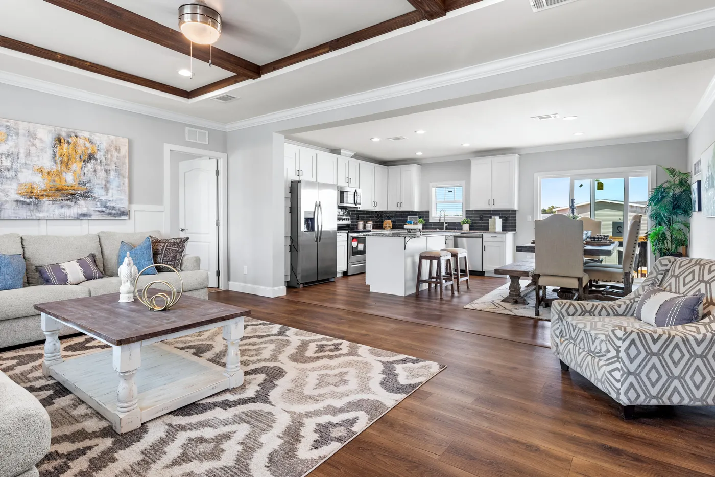 The EL CAPITAN Living Room. This Manufactured Mobile Home features 3 bedrooms and 2 baths.