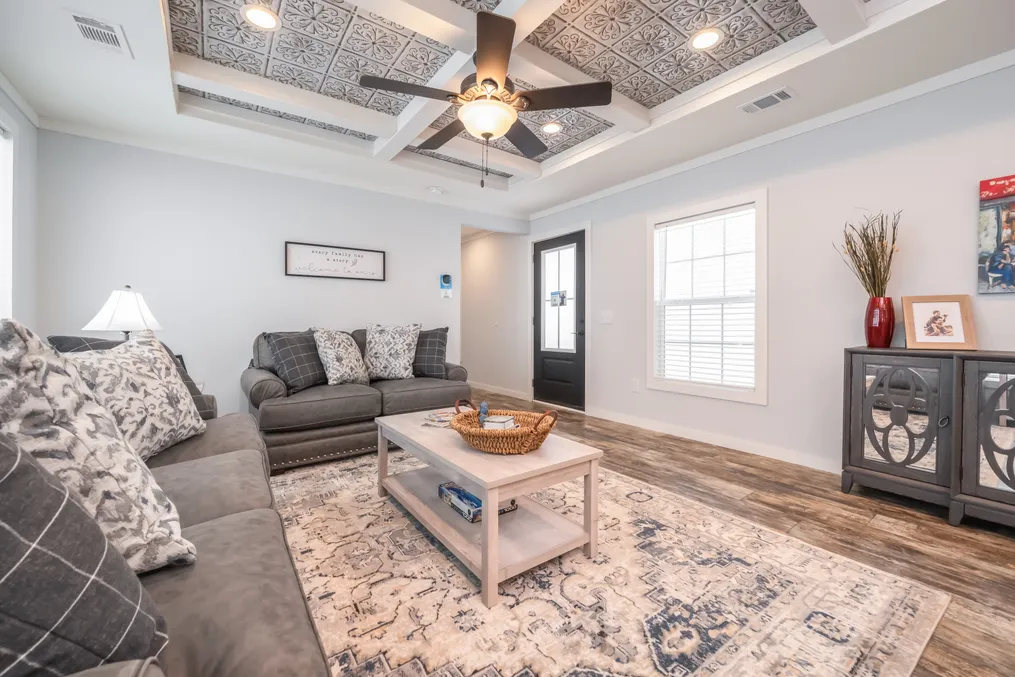 The THE DEWEY Living Room. This Manufactured Mobile Home features 3 bedrooms and 2 baths.