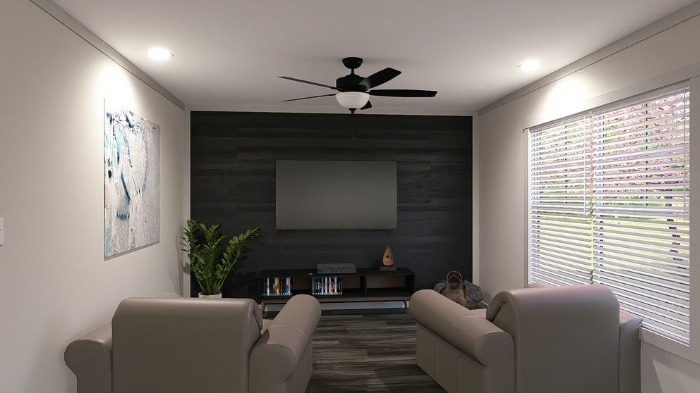 The FARM 3 FLEX ELITE DEN Living Room. This Manufactured Mobile Home features 3 bedrooms and 2 baths.
