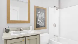 The STAYIN ALIVE Guest Bathroom. This Modular Home features 3 bedrooms and 2 baths.