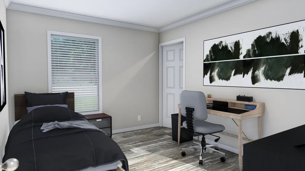 The CAROLINIAN M5000 Bedroom. This Manufactured Mobile Home features 3 bedrooms and 2 baths.