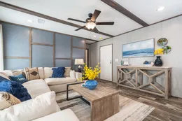 The LIBERTY Living Room. This Manufactured Mobile Home features 3 bedrooms and 2 baths.